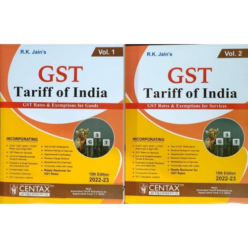 R. K. Jain's GST Tariff of India 2022-23 by Centax Publication 